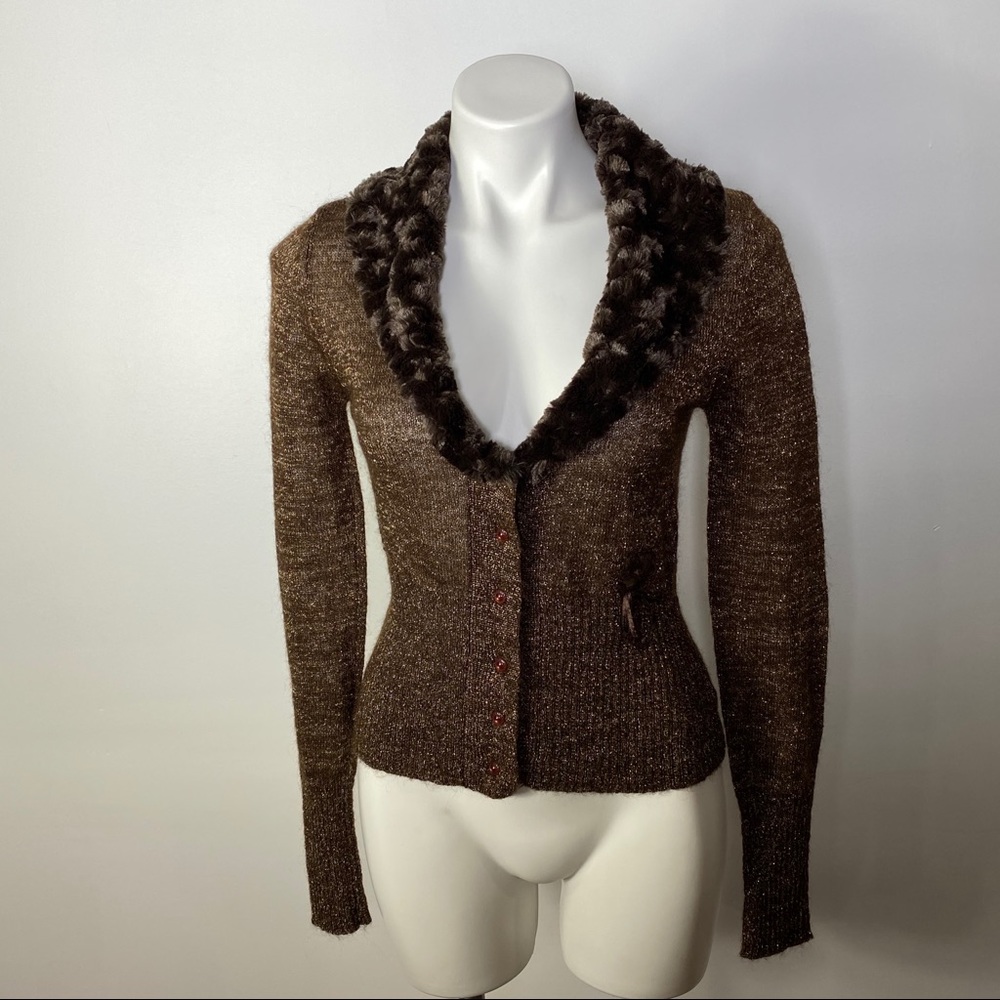 Kenzie fur collar cardigan size M